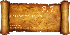 Petrovits Tekla névjegykártya