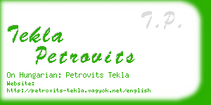 tekla petrovits business card
